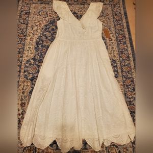 Cremieux white cotton summer dress size 6